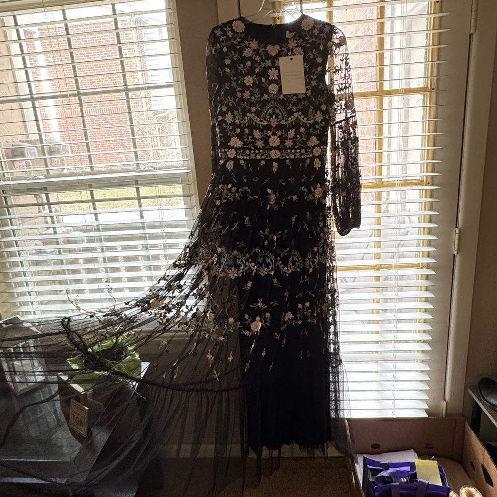 Elegant Black Floral Dress